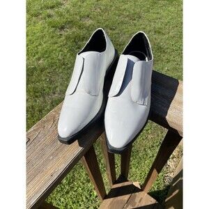 Zara Shoes Women’s 41 Platform Slip On Loafers White Patent Leather